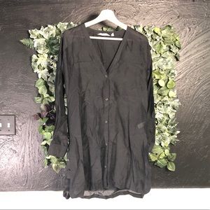 Athleta New Black Sheer Kaftan
